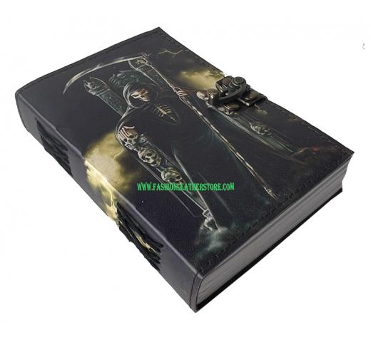 printed leather journal day of dead